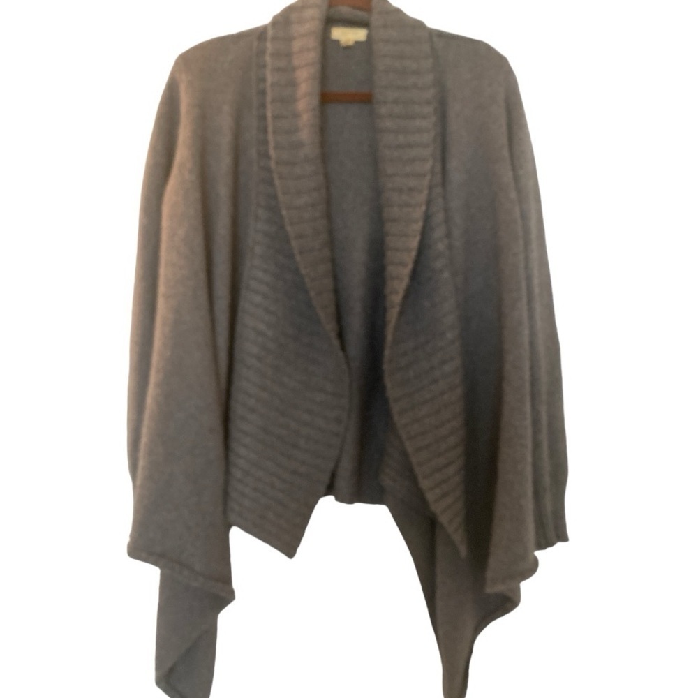 SOFT by JOIE sweater, open cowl neck,gray.  Cotton wool blend. Ribbed and smooth
